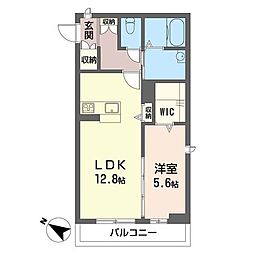 BEREO戸田公園 1LDKの間取図画像