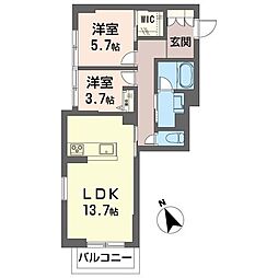 ザ グレイス 自治医大 2LDKの間取図画像