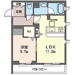 フェリーチェクレスト 1LDKの間取図画像