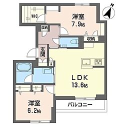 プランナイトウ 2LDKの間取図画像