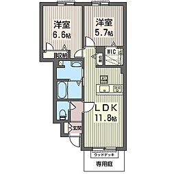 グリーンスクエアI 2LDKの間取図画像