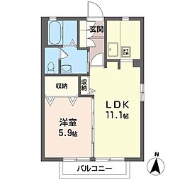 サン・ヴィレッジ 1LDKの間取図画像