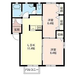 アークコート下大島2 2LDKの間取図画像