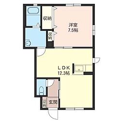 ディア・ヴェルジュB 1LDKの間取図画像