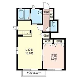 サニータウンF 1LDKの間取図画像