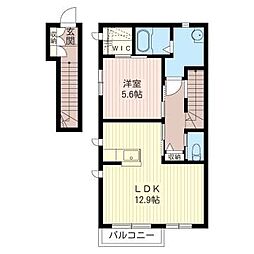 シャルムドルフB 1LDKの間取図画像