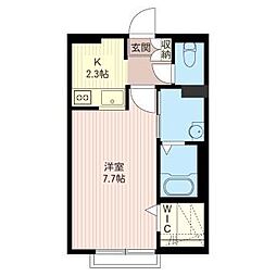 グローリア 1Kの間取図画像