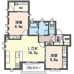 ファミーユ 2LDKの間取図画像