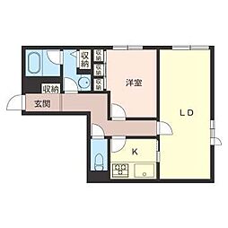 グランドメゾン多摩川 1LDKの間取図画像