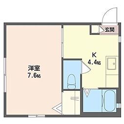 ルピナス 1Kの間取図画像
