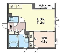エーレプリム 1LDKの間取図画像
