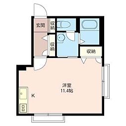 メゾン花水木目白S館 ワンルームの間取図画像