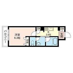 シャーメゾンＥＡＳＴ 1階1Kの間取り