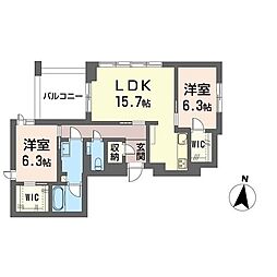 ソフィア新宿 2LDKの間取図画像