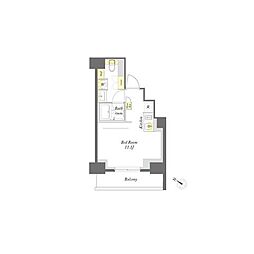 プライムメゾン西新宿 ワンルームの間取図画像