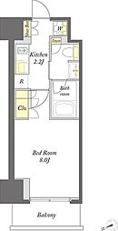 プライムメゾン中野坂上 1Kの間取図画像