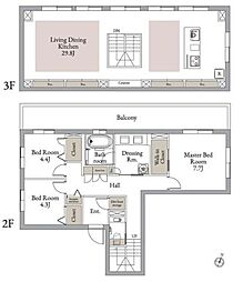 ベルミエール成城学園 3LDKの間取図画像
