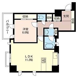 エスティメゾン五反田 1LDKの間取図画像
