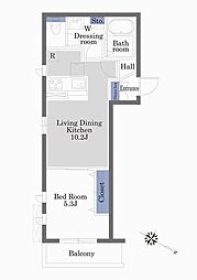 クレイドル初台 1LDKの間取図画像