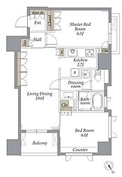 エスティメゾン五反田 1LDKの間取図画像