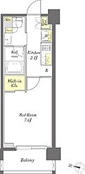 プライムメゾン桜新町 1Kの間取図画像