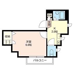 クレール三軒茶屋南 1Kの間取図画像