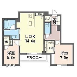 プルメリアコート阿佐ヶ谷 2LDKの間取図画像