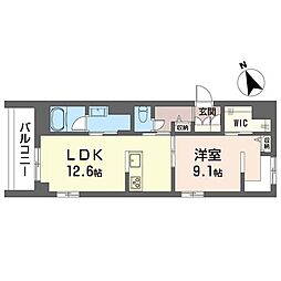 リーブリット吉祥寺 1LDKの間取図画像