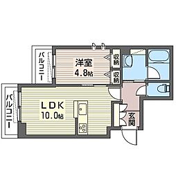 ラルゴ西荻 1LDKの間取図画像