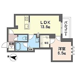 グランセーヌ 1LDKの間取図画像