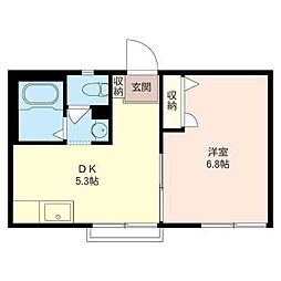 クレール 1DKの間取図画像