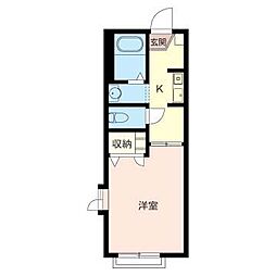 ウィル 1Kの間取図画像