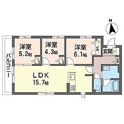 フィオーレ 3LDKの間取図画像