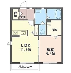 フィオーレピッコロ 1LDKの間取図画像