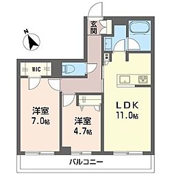 ヴィアソーレ大泉 2LDKの間取図画像