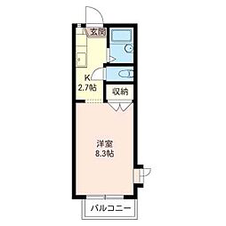 ハイム・マルベリー 1Kの間取図画像