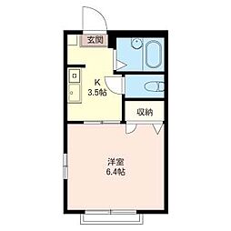 レジデンス荻窪 1Kの間取図画像