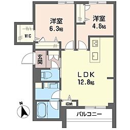 アルテシア2 2LDKの間取図画像