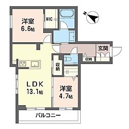 ロゼ アーブル 2LDKの間取図画像