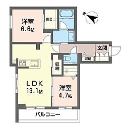 ロゼ アーブル 2LDKの間取図画像
