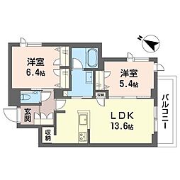 ロゼ アーブル 2LDKの間取図画像