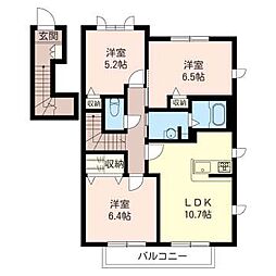 コルダン2 3LDKの間取図画像