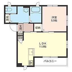 ささの台ヒルズ 1LDKの間取図画像
