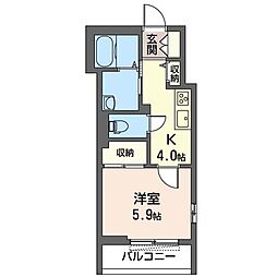 hopehillK 1Kの間取図画像