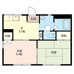 コーポパル 2Kの間取図画像