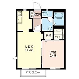 シャーメゾンクラヴィエ 1LDKの間取図画像