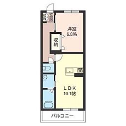 ベルメゾン相模台ウエスト 1LDKの間取図画像