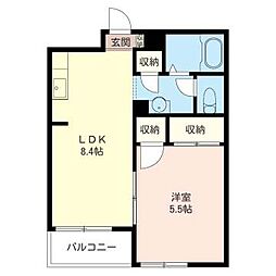 パームトピア 1LDKの間取図画像