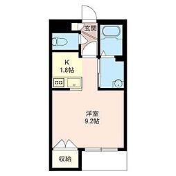 ソレアード ワンルームの間取図画像
