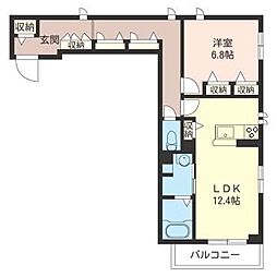 Oldtree1st 1LDKの間取図画像
